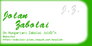 jolan zabolai business card